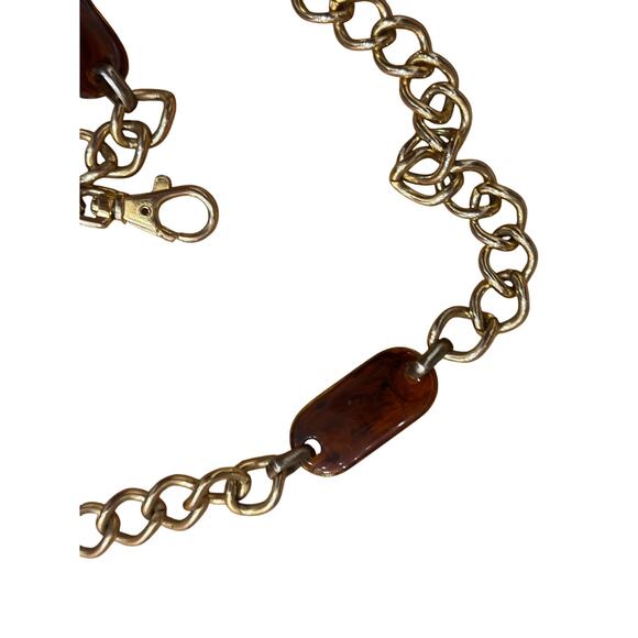Vintage Chain Belt Gold Chain and Tortoise Shell Plastic Links - Picture 2 of 6